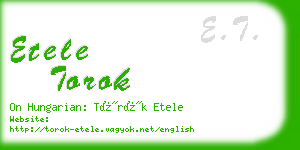 etele torok business card